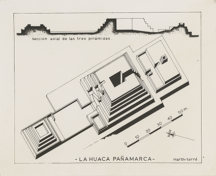 Plano isométrico de la huaca Pañamarca
