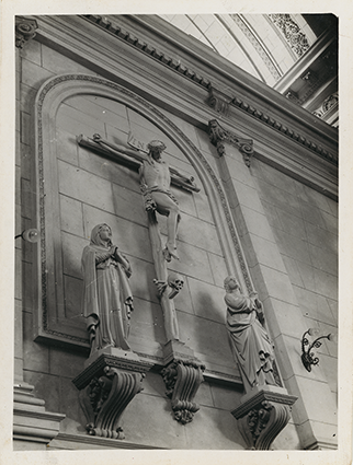 Cristo crucificado con la Virgen María y San Juan