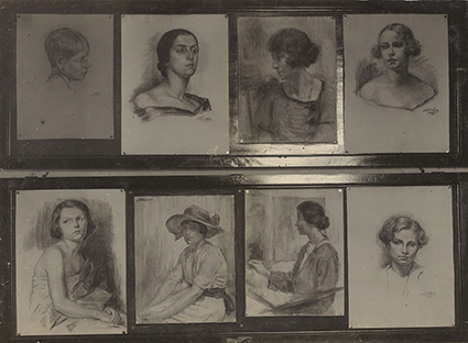 Dibujos de Germán Suárez Vértiz en la exposición oficial de la Escuela Nacional de Bellas Artes