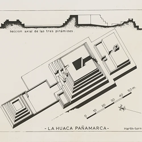 Plano isométrico de la huaca Pañamarca